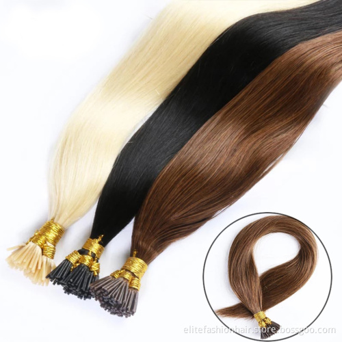 i tip in human hair Straight Machine Made Remy Hair Extensions 50pcs/ Set Straight Keratin I Tip Human Hair